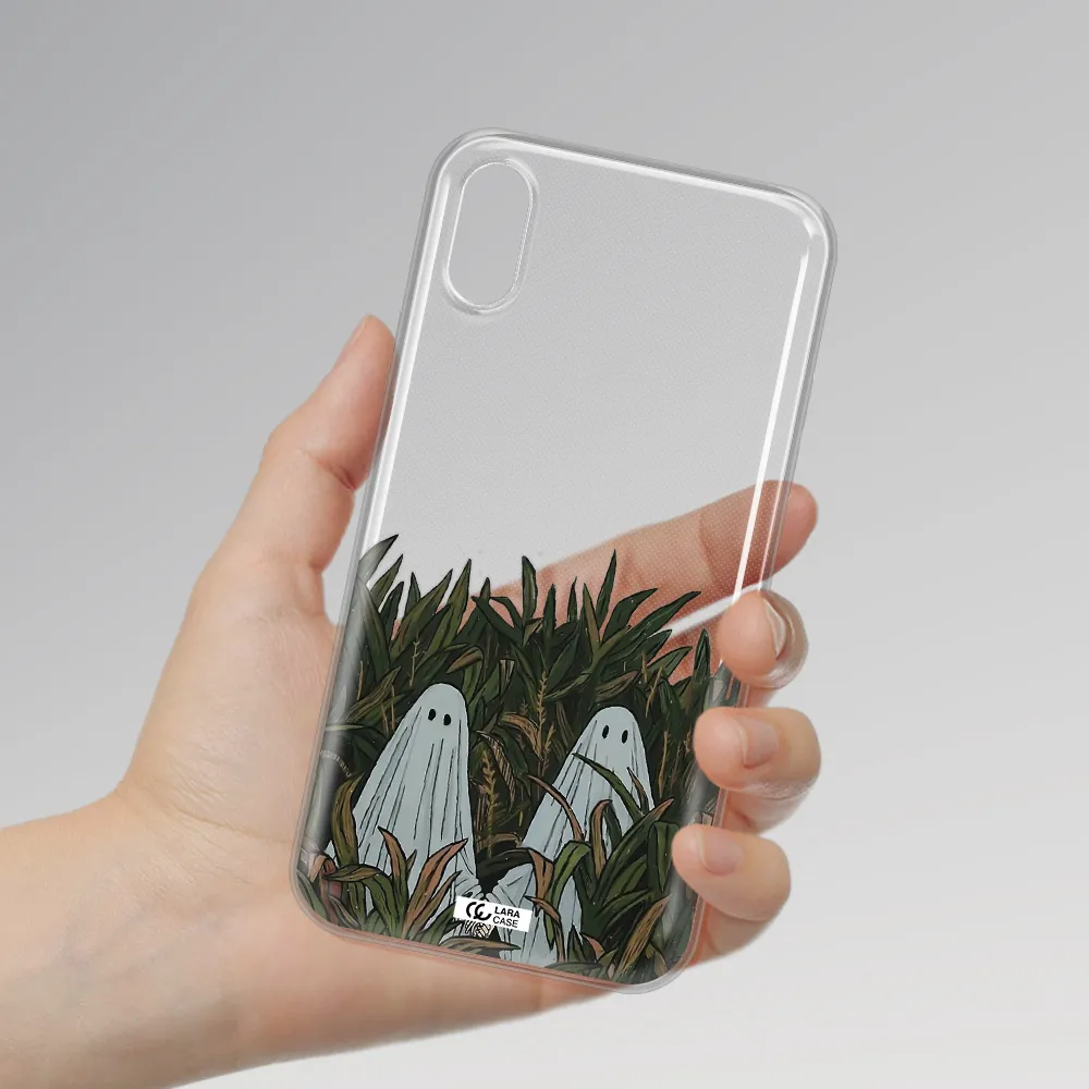 a group of ghosts in a field of grass Apple iPhone X Clear TPU Case