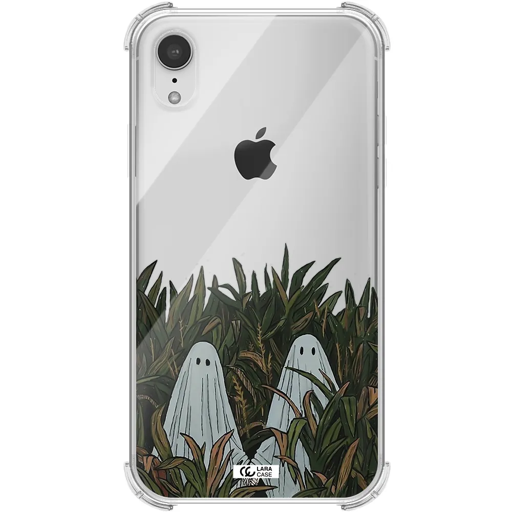 a group of ghosts in a field of grass Apple iPhone XR Clear PC Case