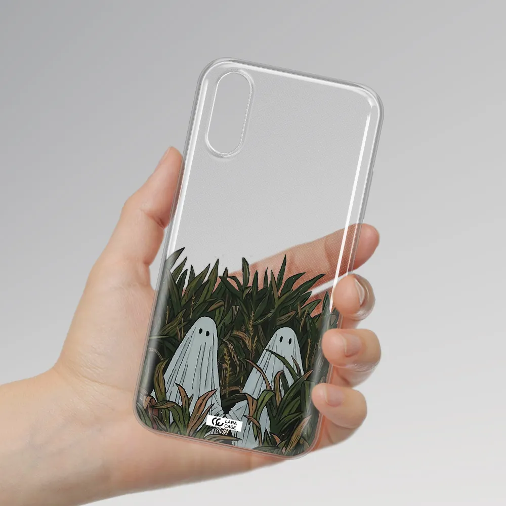 a group of ghosts in a field of grass Samsung A01 Clear TPU Case