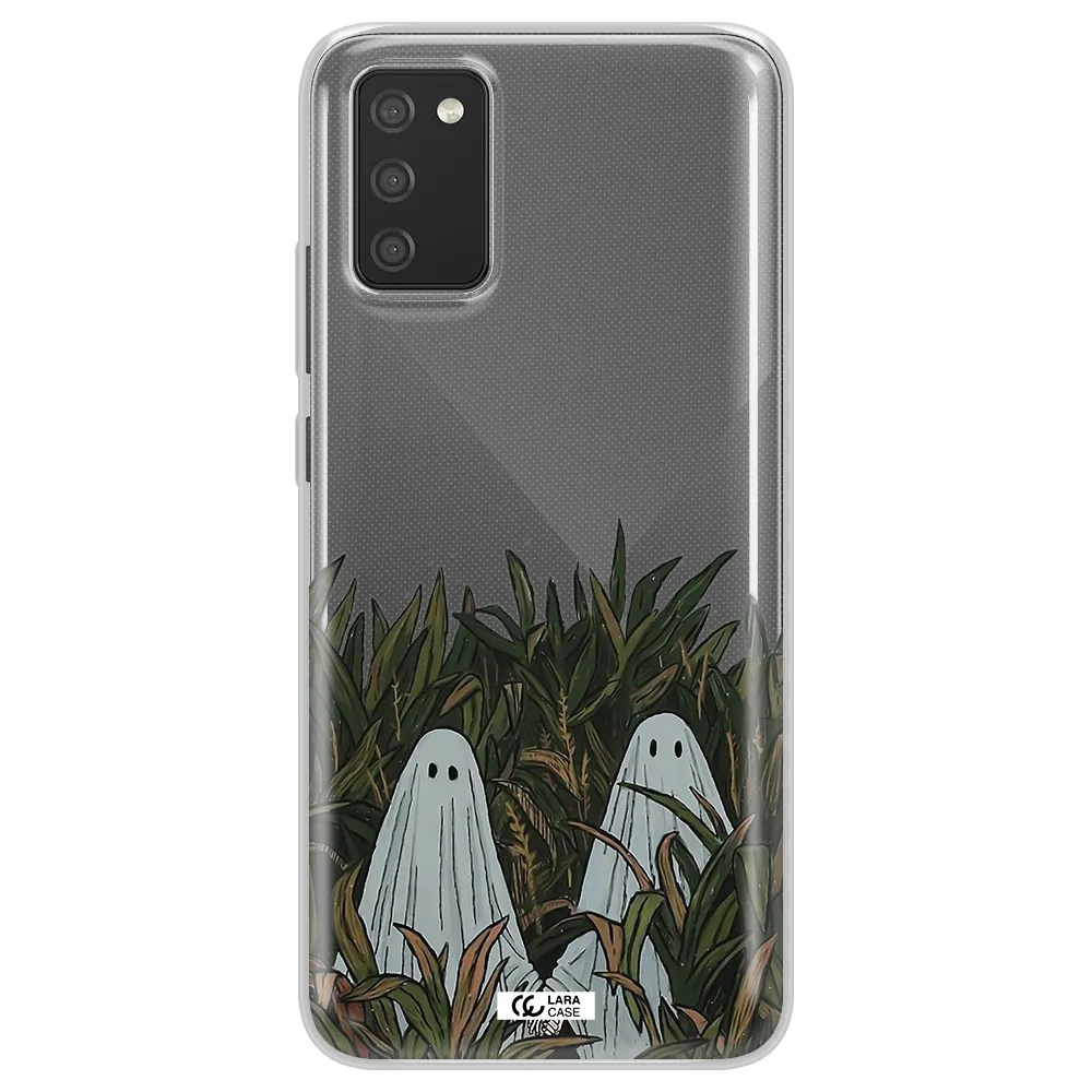 a group of ghosts in a field of grass Samsung A02S Clear TPU Case