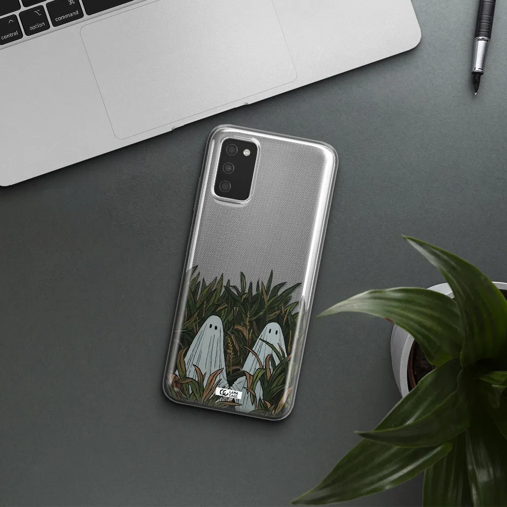 a group of ghosts in a field of grass Samsung A03S Clear TPU Case
