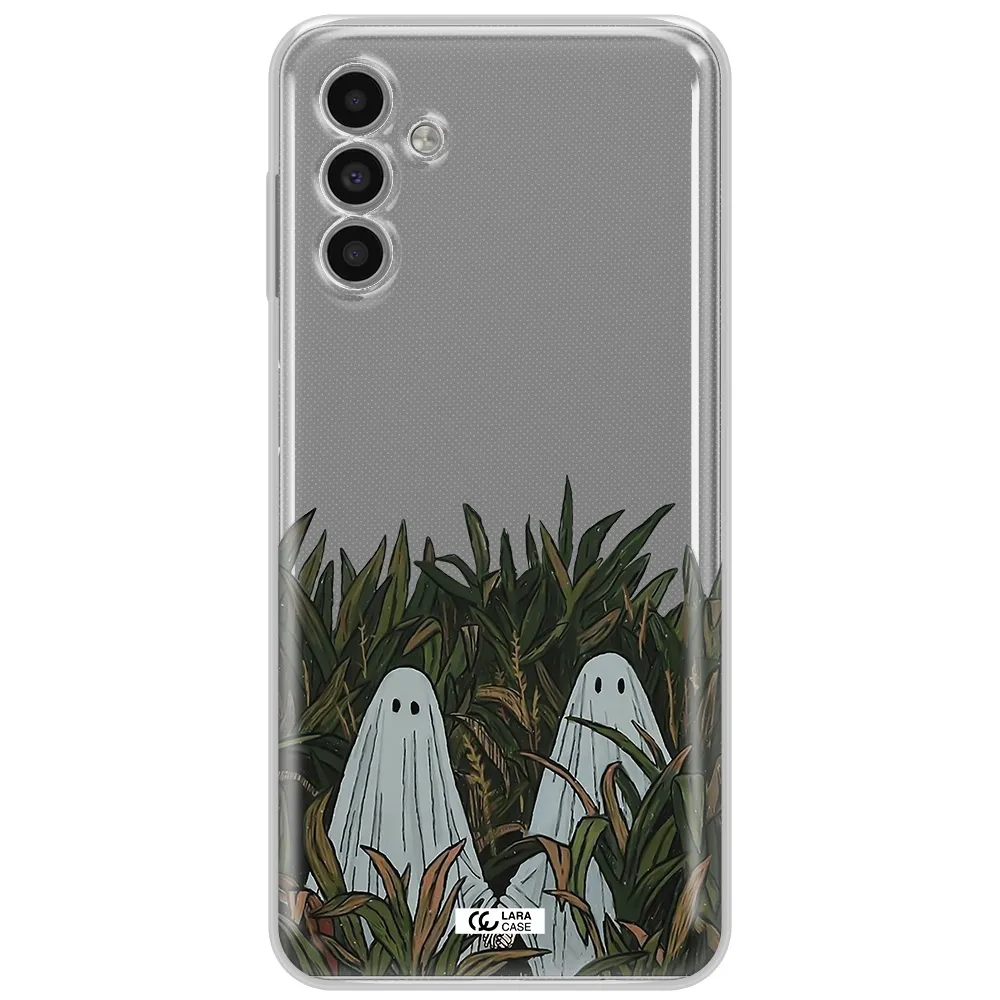 A Group Of Ghosts In A Field Of Grass Samsung A13 5G Clear Tpu Case
