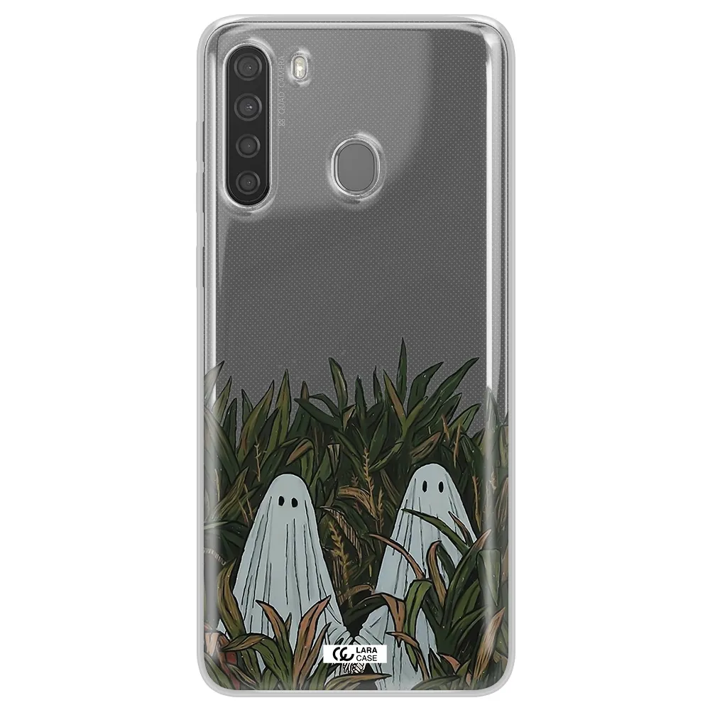 a group of ghosts in a field of grass Samsung A21 Clear TPU Case