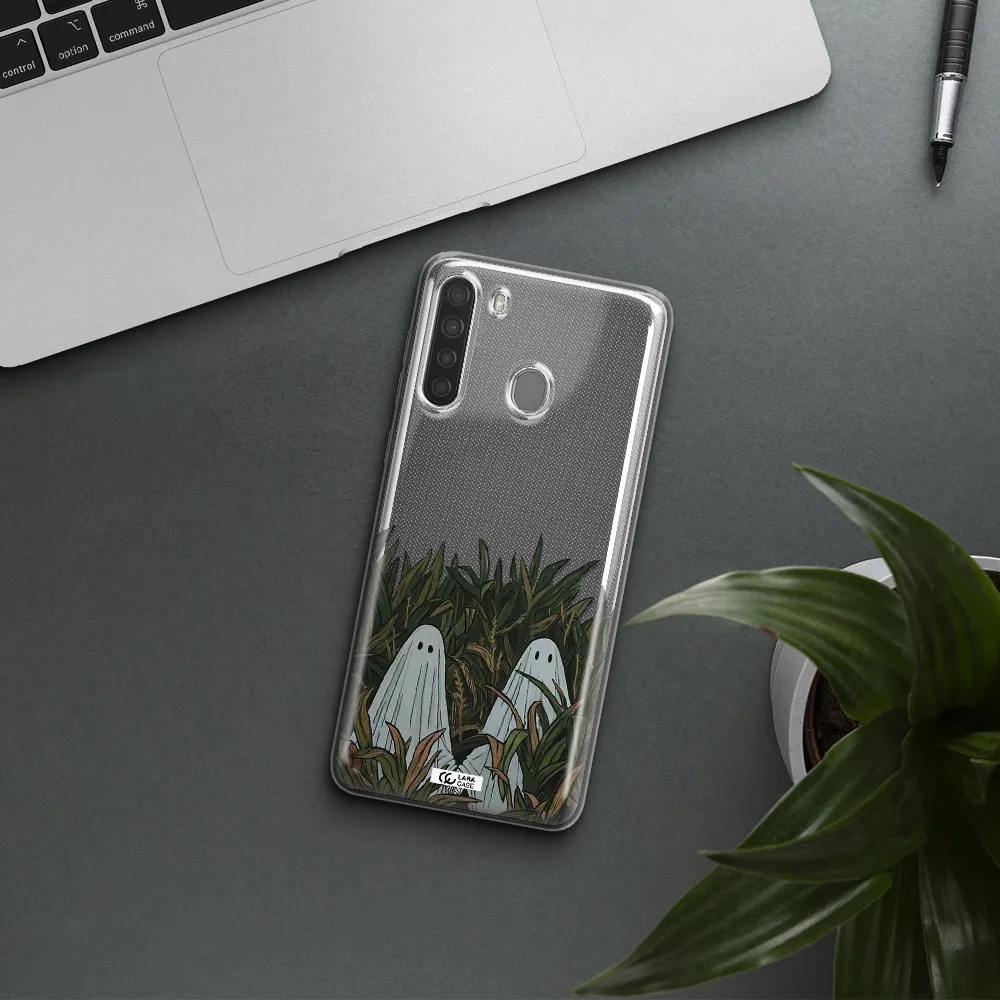 a group of ghosts in a field of grass Samsung A21 Clear TPU Case