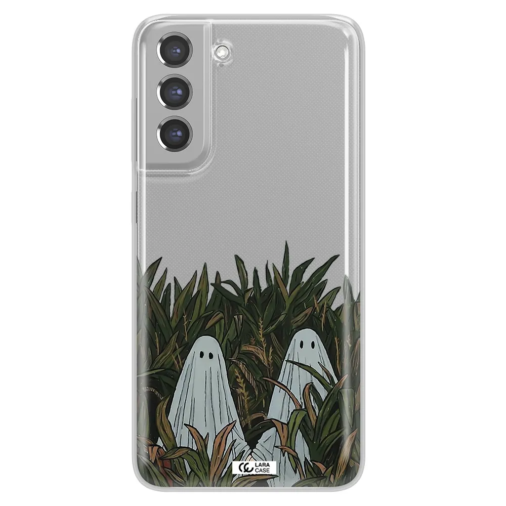a group of ghosts in a field of grass Samsung A21 Fe Clear TPU Case