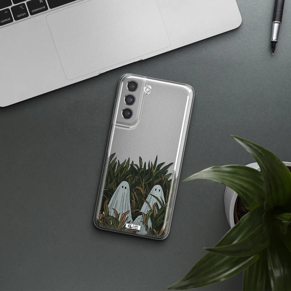 a group of ghosts in a field of grass Samsung A21 Fe Clear TPU Case
