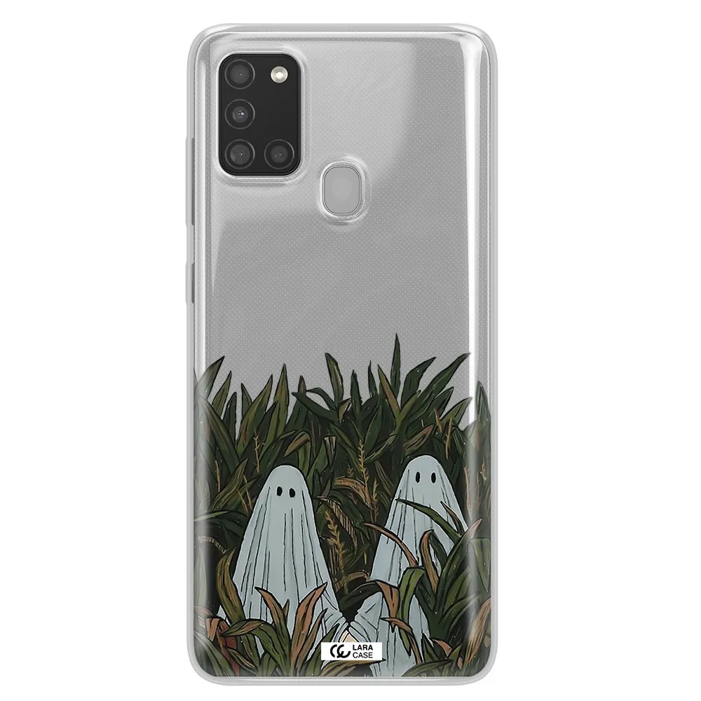 a group of ghosts in a field of grass Samsung A21S Clear TPU Case