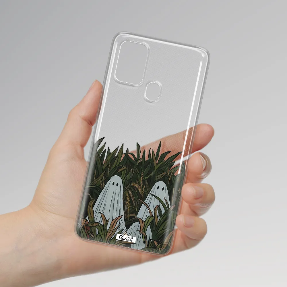 a group of ghosts in a field of grass Samsung A21S Clear TPU Case