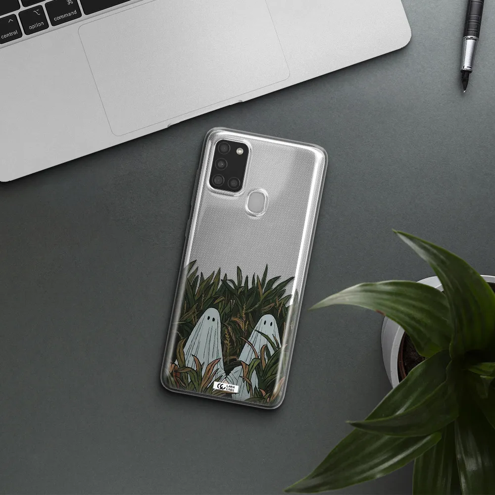a group of ghosts in a field of grass Samsung A21S Clear TPU Case