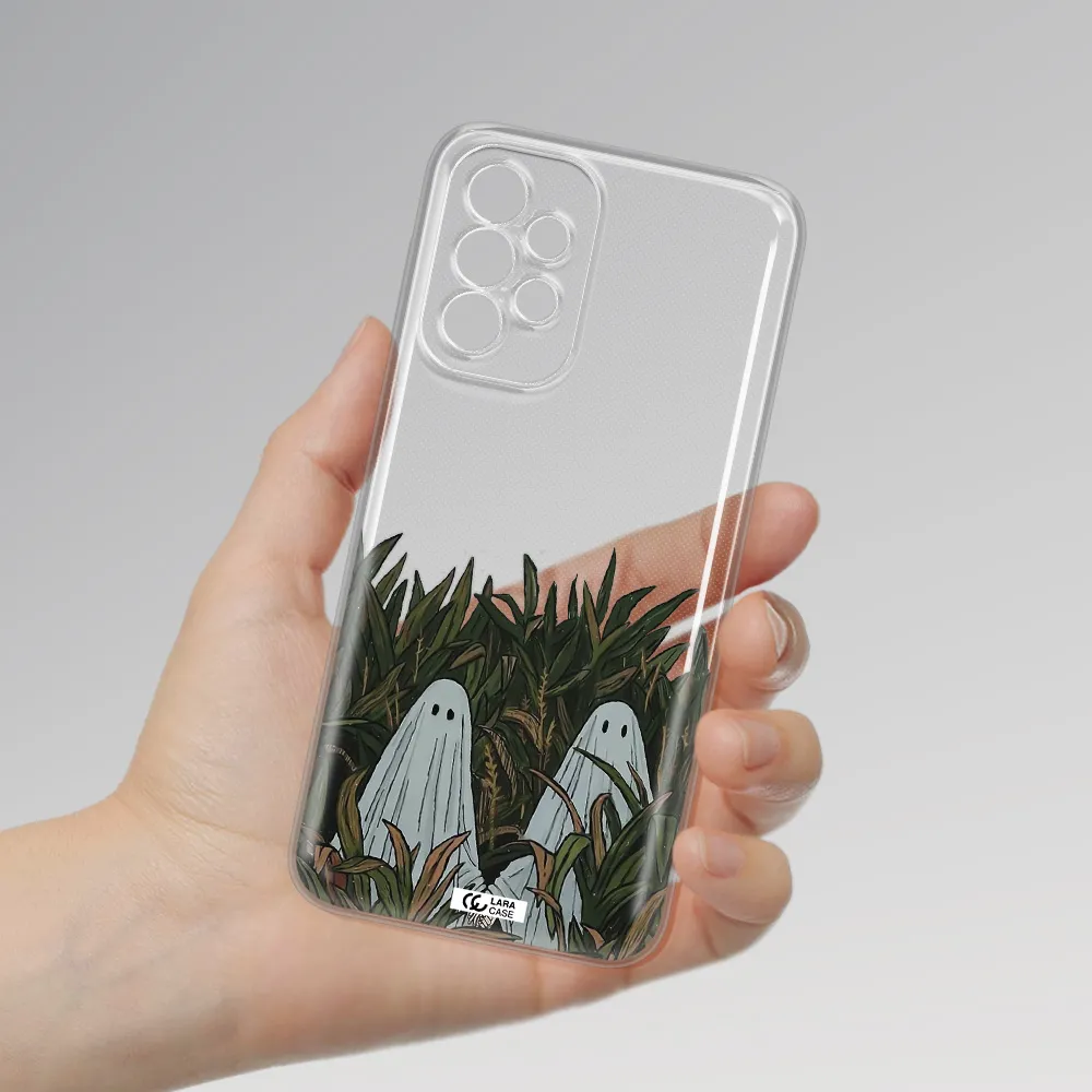 A Group Of Ghosts In A Field Of Grass Samsung A23 5G Clear Tpu Case
