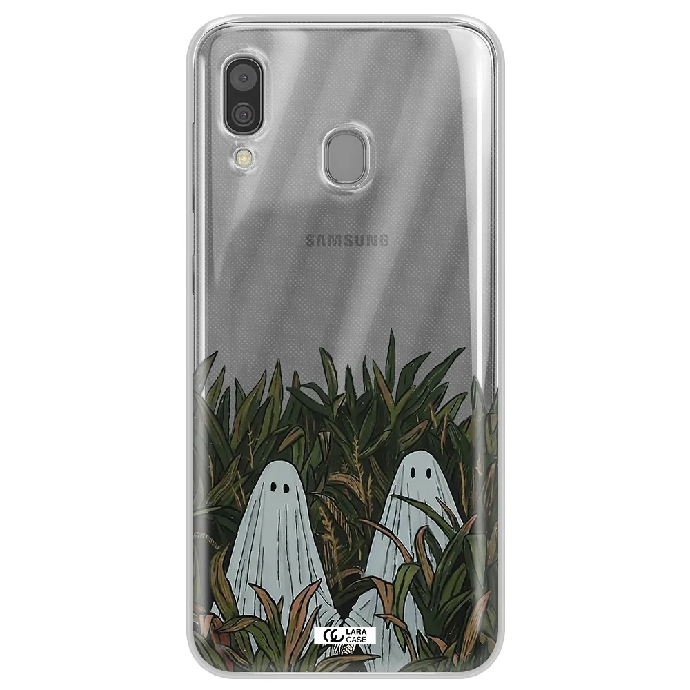 a group of ghosts in a field of grass Samsung A30 Clear TPU Case