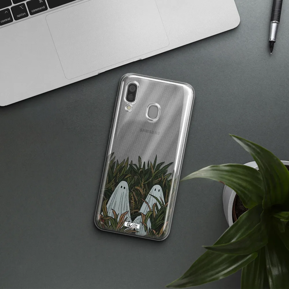 a group of ghosts in a field of grass Samsung A30 Clear TPU Case