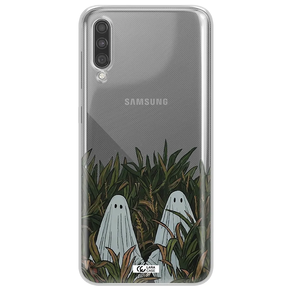 a group of ghosts in a field of grass Samsung A30S Clear TPU Case