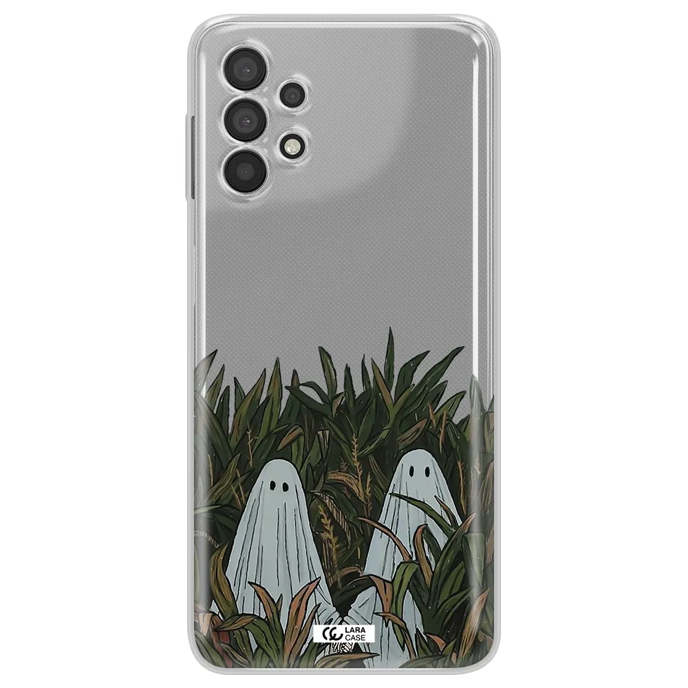 a group of ghosts in a field of grass Samsung A32 Clear TPU Case