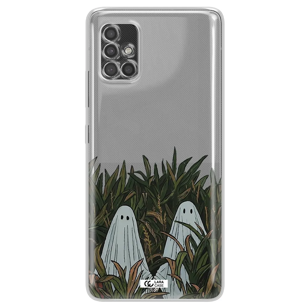 A Group Of Ghosts In A Field Of Grass Samsung A40S Clear Tpu Case