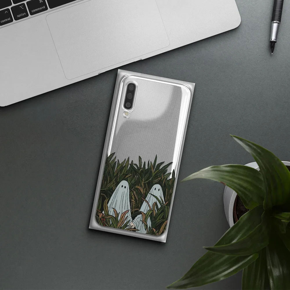 A Group Of Ghosts In A Field Of Grass Samsung A50S Clear Tpu Case