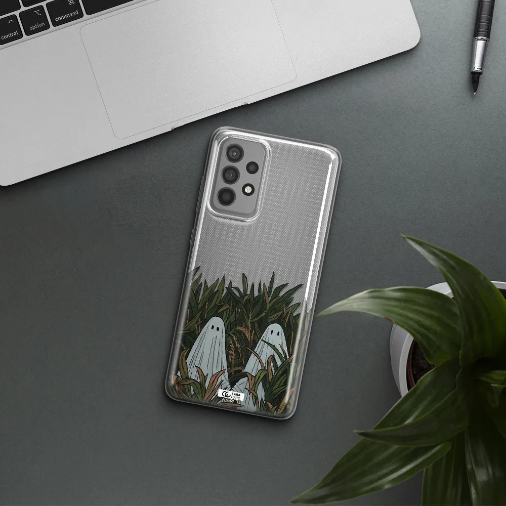 a group of ghosts in a field of grass Samsung A52 Clear TPU Case