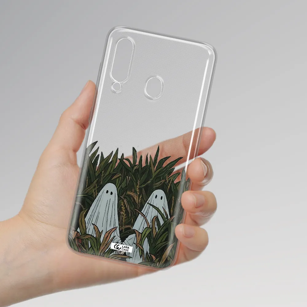a group of ghosts in a field of grass Samsung A60 Clear TPU Case