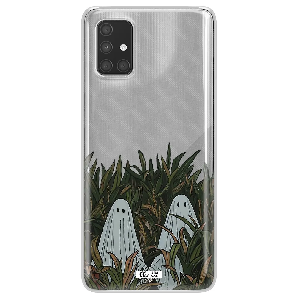a group of ghosts in a field of grass Samsung A71 Clear TPU Case