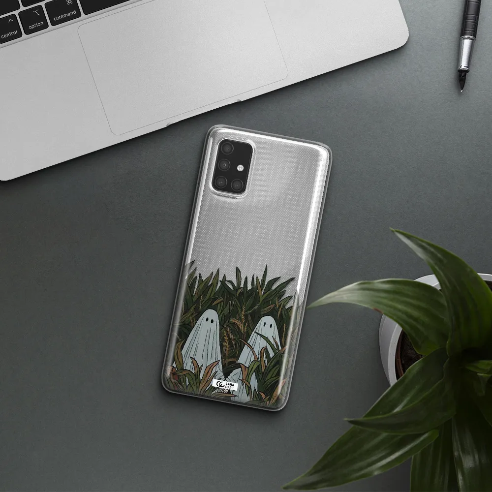 a group of ghosts in a field of grass Samsung A71 Clear TPU Case