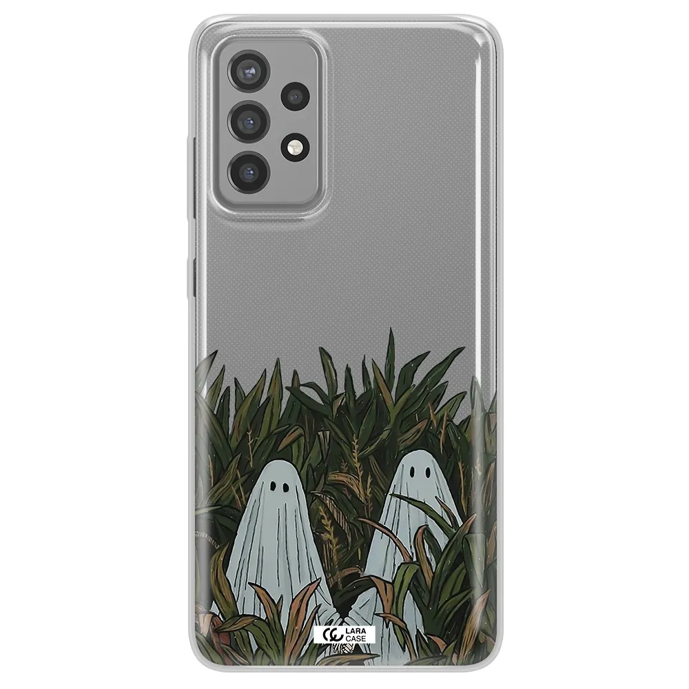 a group of ghosts in a field of grass Samsung A72 Clear TPU Case