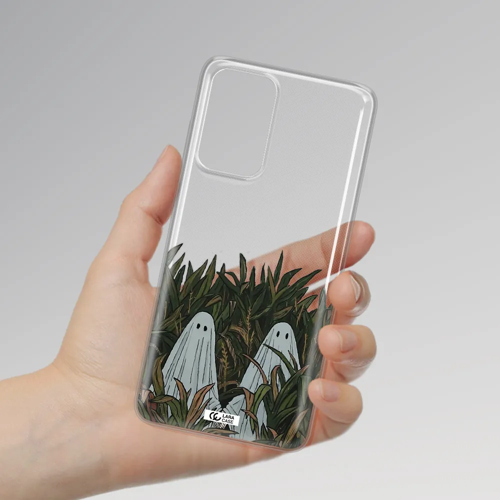 a group of ghosts in a field of grass Samsung A72 Clear TPU Case