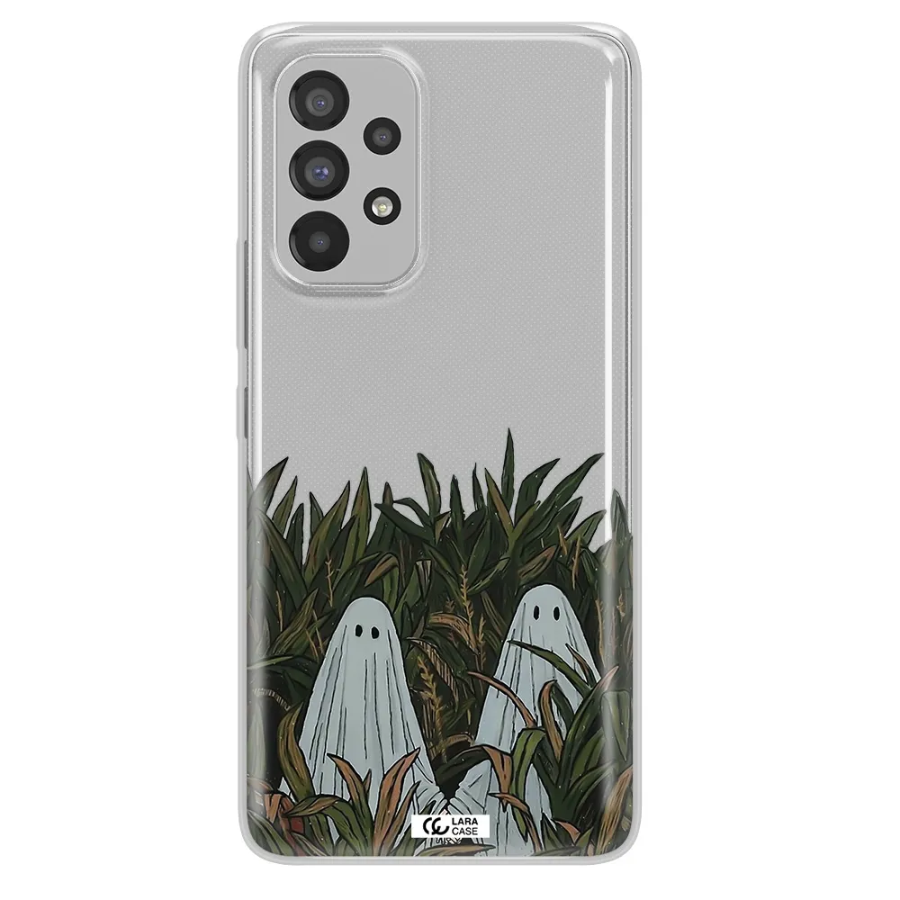 a group of ghosts in a field of grass Samsung A73 Clear TPU Case