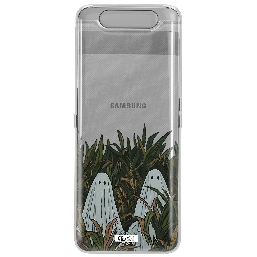 a group of ghosts in a field of grass Samsung A80 Clear TPU Case
