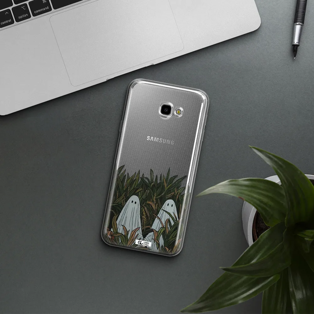 a group of ghosts in a field of grass Samsung J4 Plus Clear TPU Case