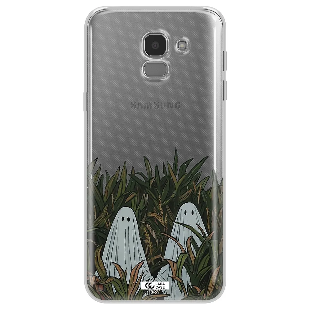 a group of ghosts in a field of grass Samsung J6 Clear TPU Case