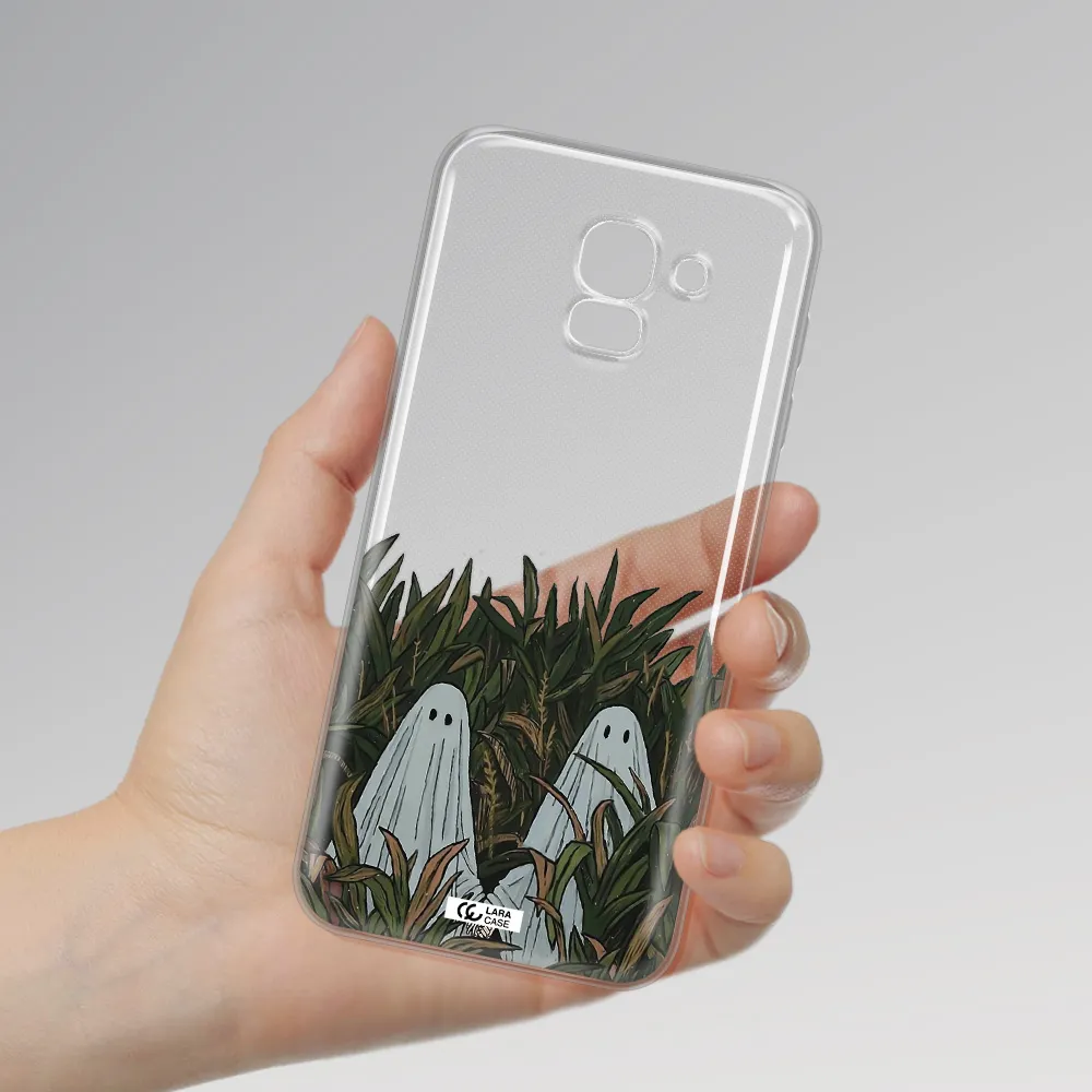 a group of ghosts in a field of grass Samsung J6 Clear TPU Case