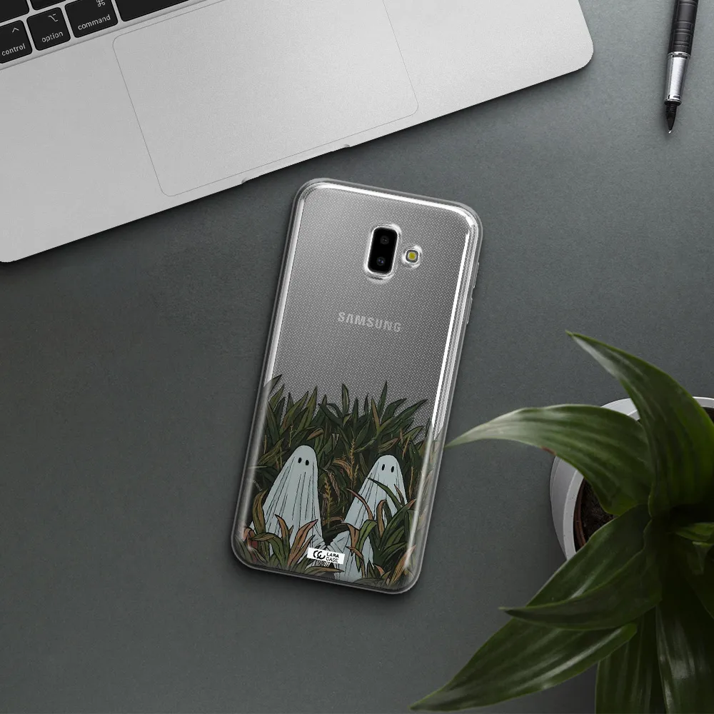 a group of ghosts in a field of grass Samsung J6 Plus Clear TPU Case