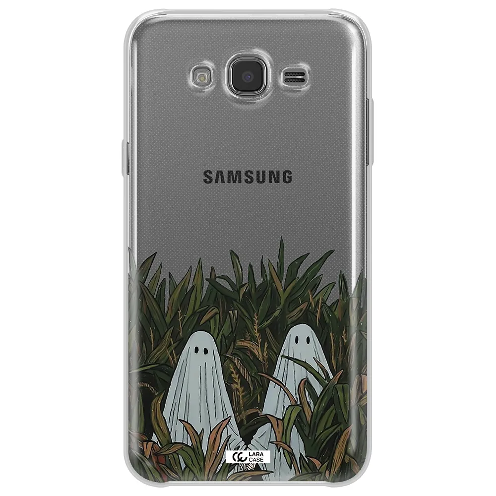 a group of ghosts in a field of grass Samsung J7 2015 Clear TPU Case