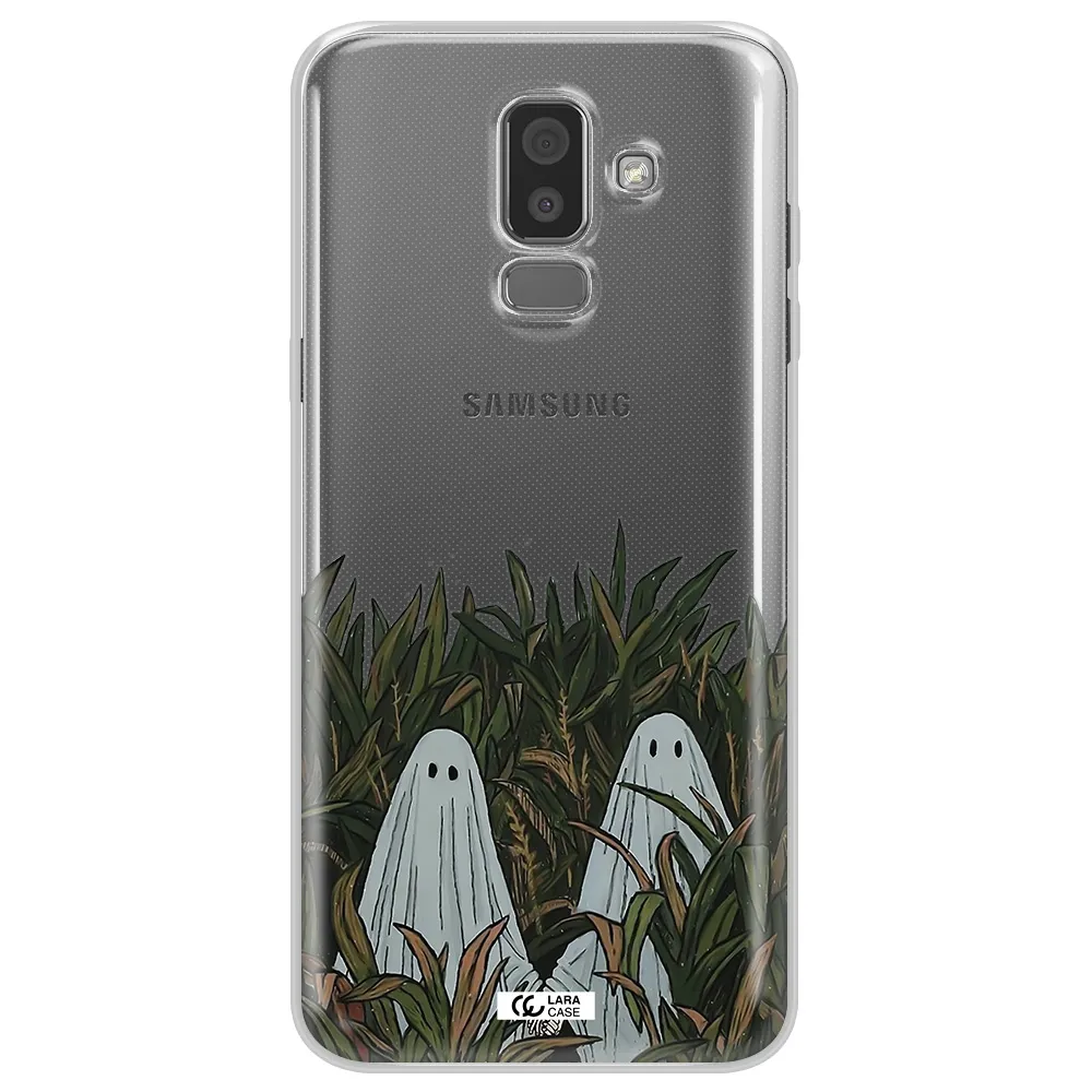 a group of ghosts in a field of grass Samsung J8 Clear TPU Case