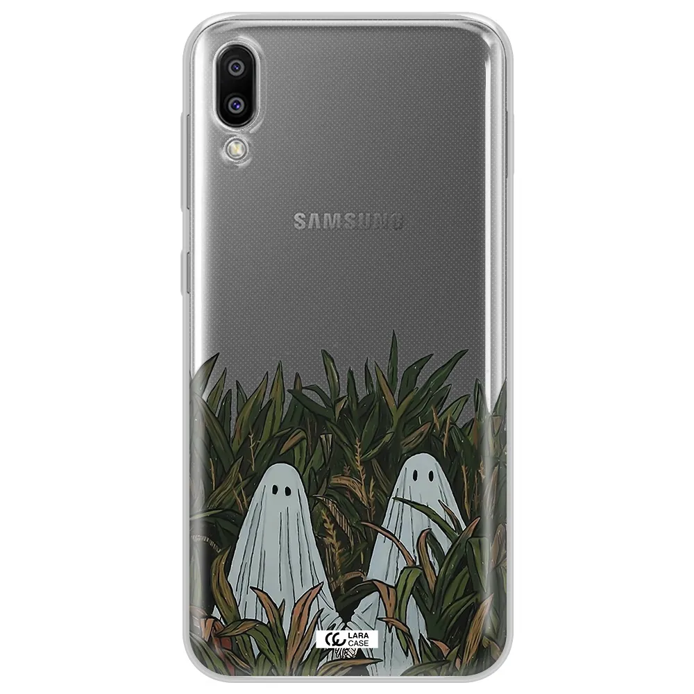 a group of ghosts in a field of grass Samsung M10 Clear TPU Case