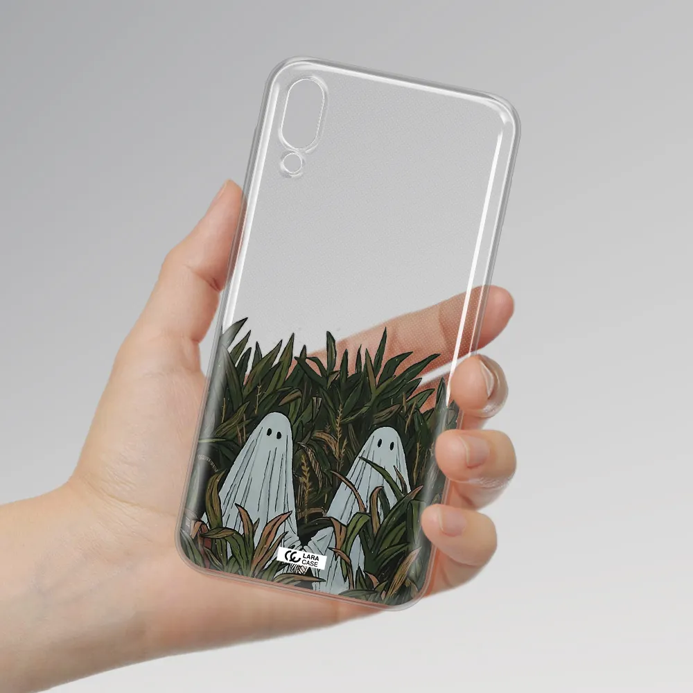 a group of ghosts in a field of grass Samsung M10 Clear TPU Case