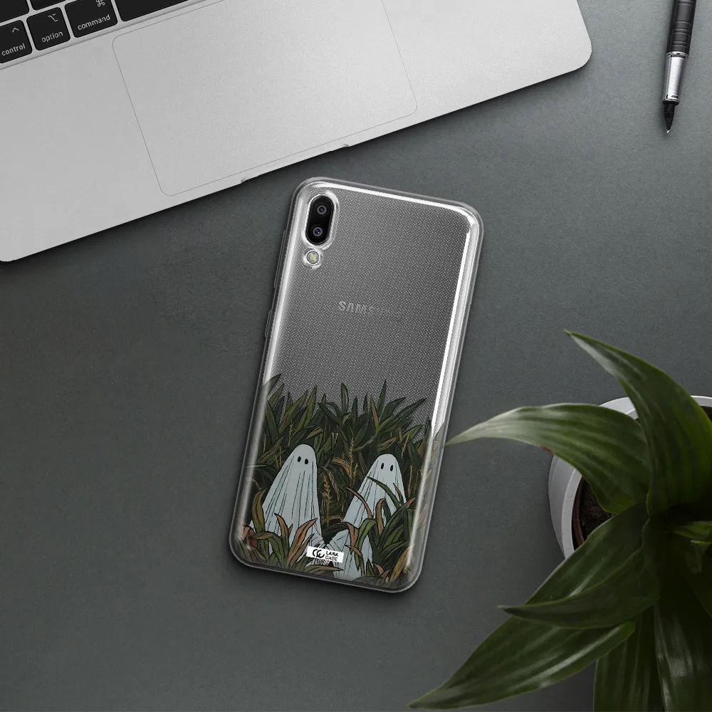 a group of ghosts in a field of grass Samsung M10 Clear TPU Case