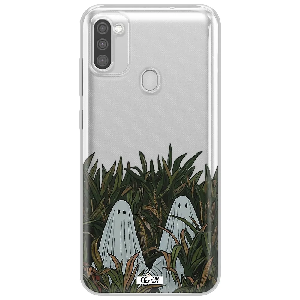 a group of ghosts in a field of grass Samsung M11 Clear TPU Case