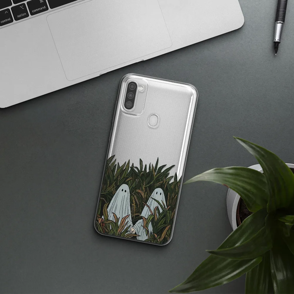 a group of ghosts in a field of grass Samsung M11 Clear TPU Case