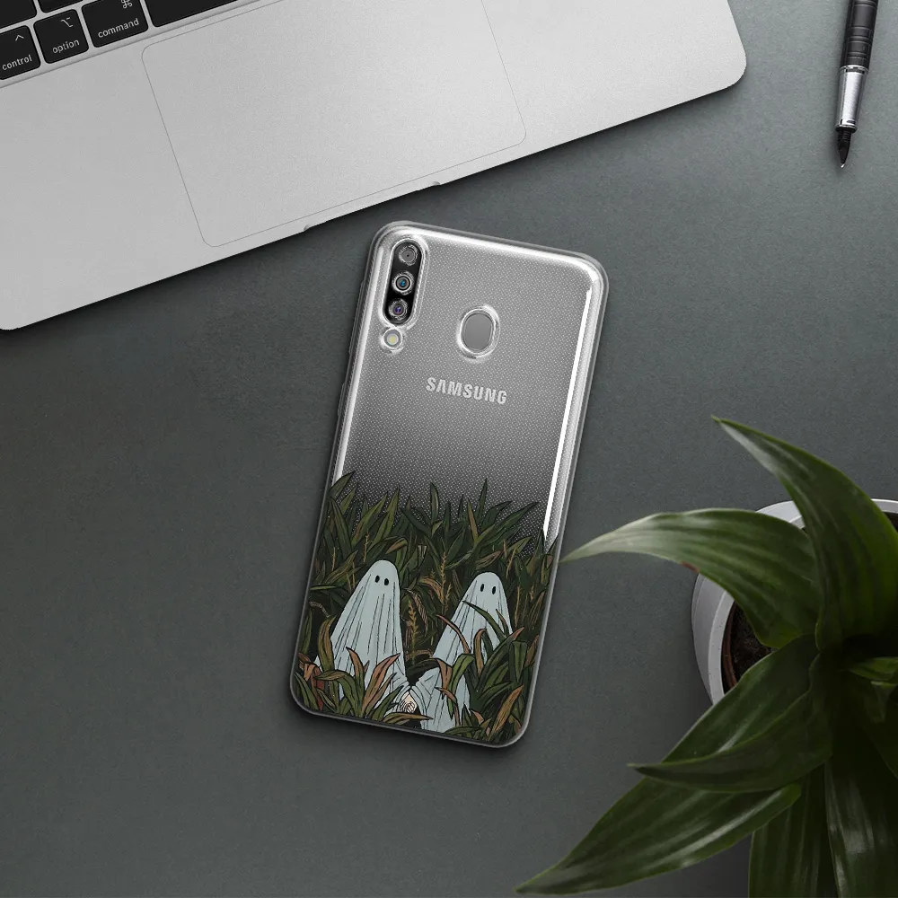 a group of ghosts in a field of grass Samsung M30 Clear TPU Case