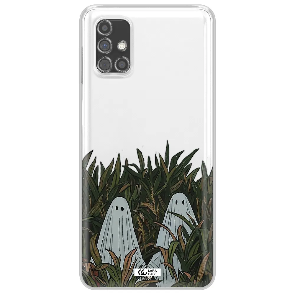 a group of ghosts in a field of grass Samsung M31S Clear TPU Case