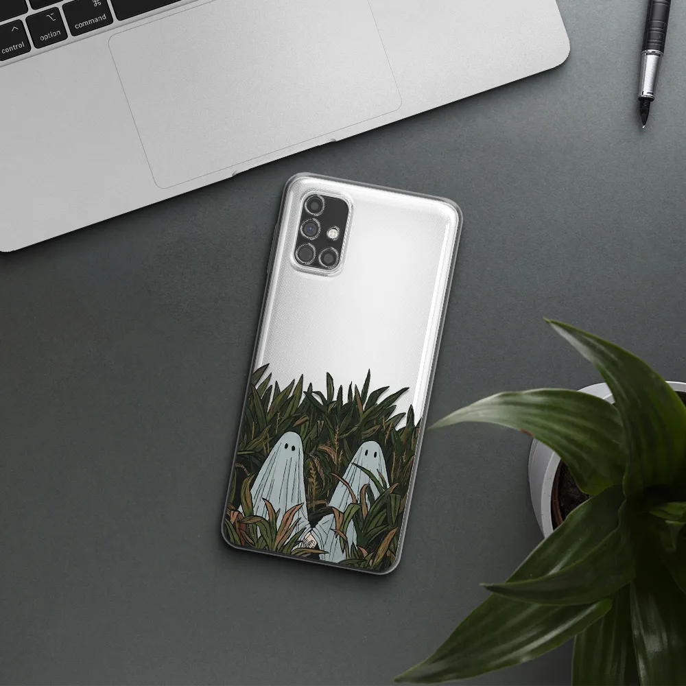 a group of ghosts in a field of grass Samsung M31S Clear TPU Case