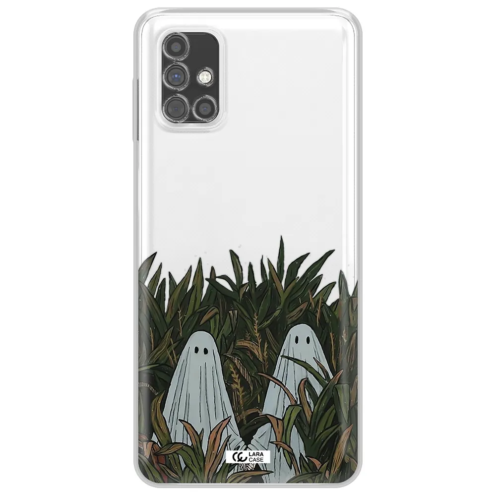 a group of ghosts in a field of grass Samsung M51 Clear TPU Case