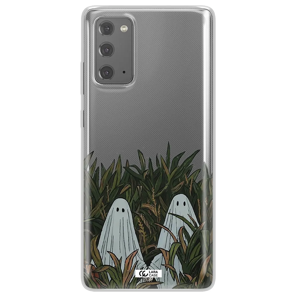 a group of ghosts in a field of grass Samsung Note 20 Clear TPU Case