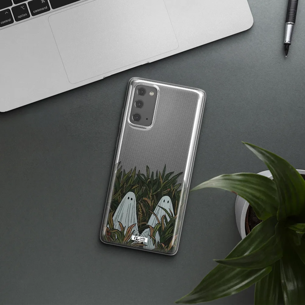 a group of ghosts in a field of grass Samsung Note 20 Clear TPU Case
