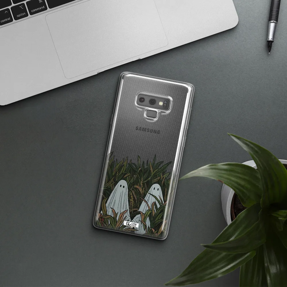 a group of ghosts in a field of grass Samsung Note 9 Clear TPU Case