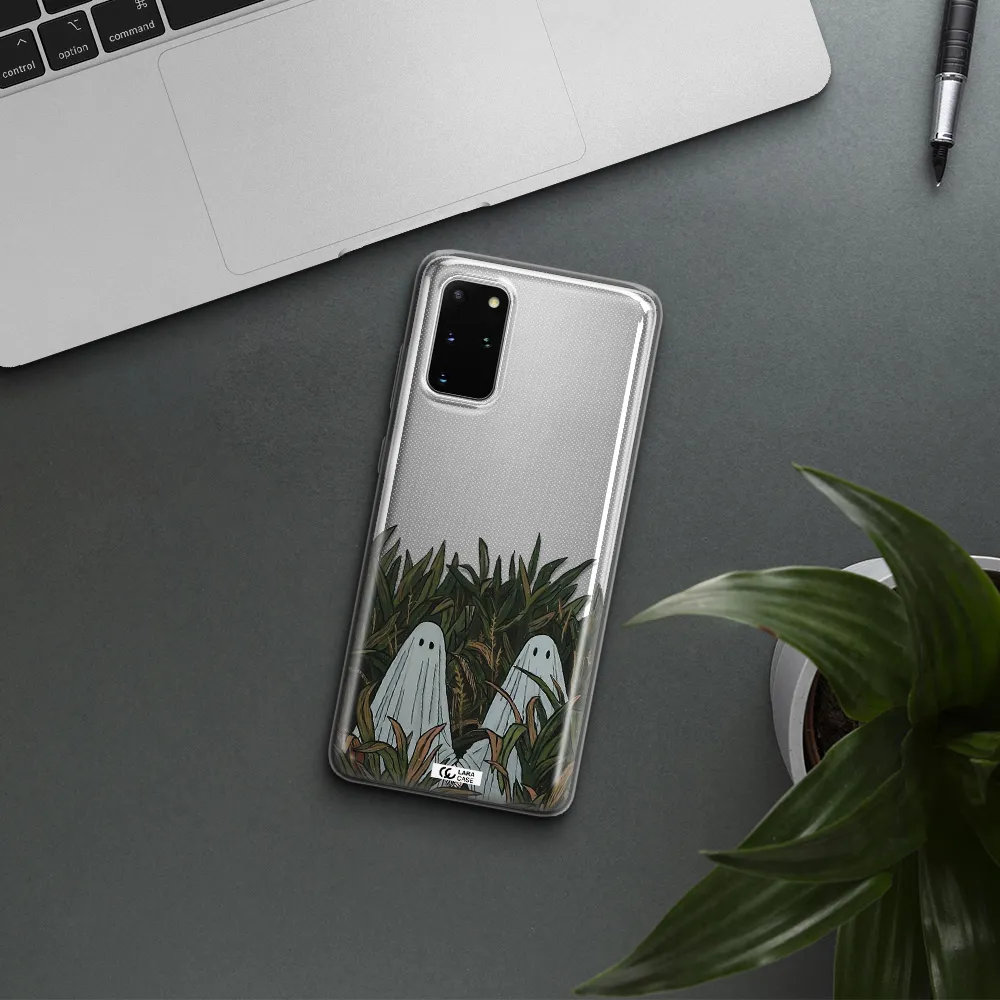a group of ghosts in a field of grass Samsung S 20 Plus Clear TPU Case