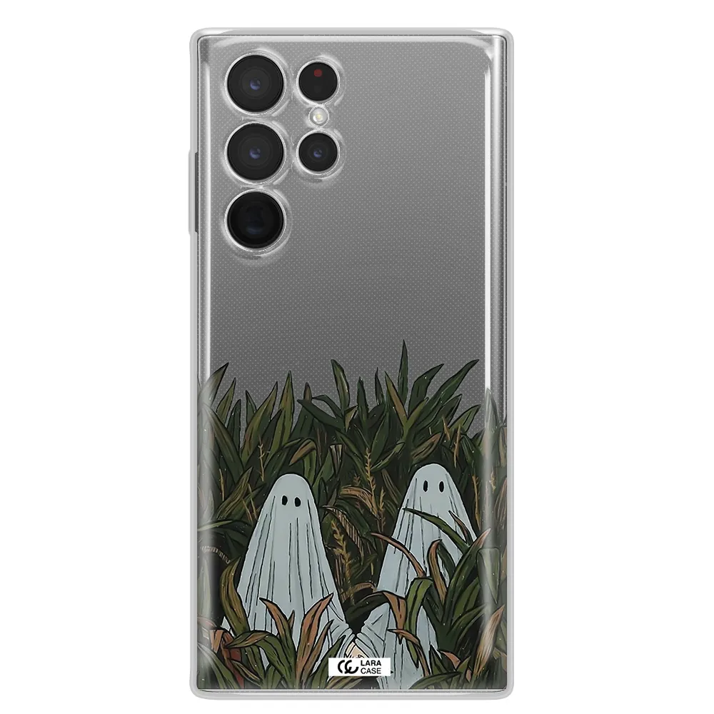 a group of ghosts in a field of grass Samsung S 22 Ultra Clear TPU Case