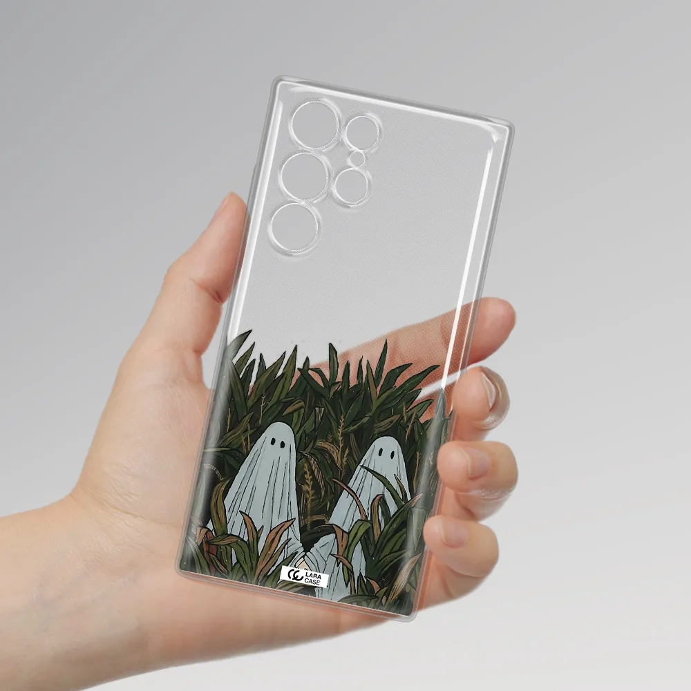 a group of ghosts in a field of grass Samsung S 22 Ultra Clear TPU Case