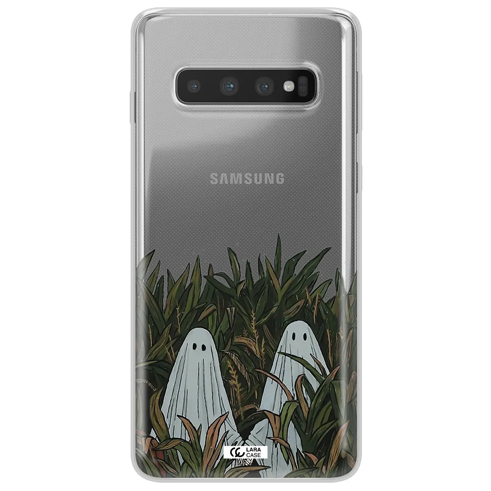 a group of ghosts in a field of grass Samsung S10 Clear TPU Case